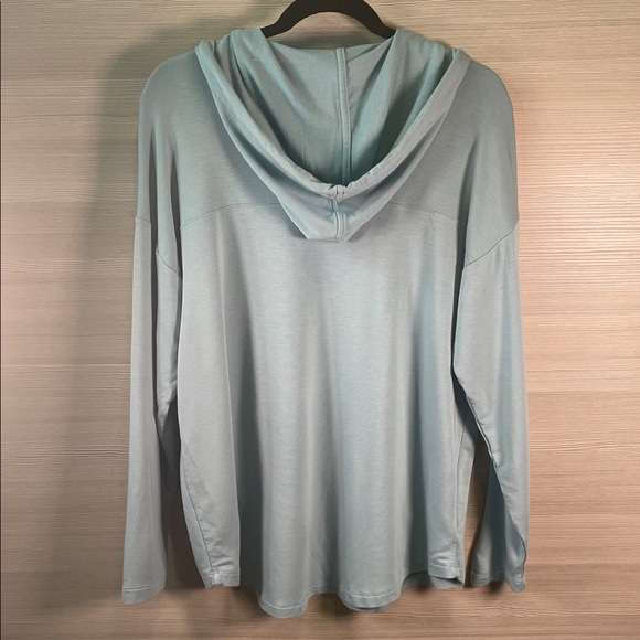 Lou & Grey Sage Green V-neck Pullover Lightweight Hoodie | Medium - Picture 3 of 7